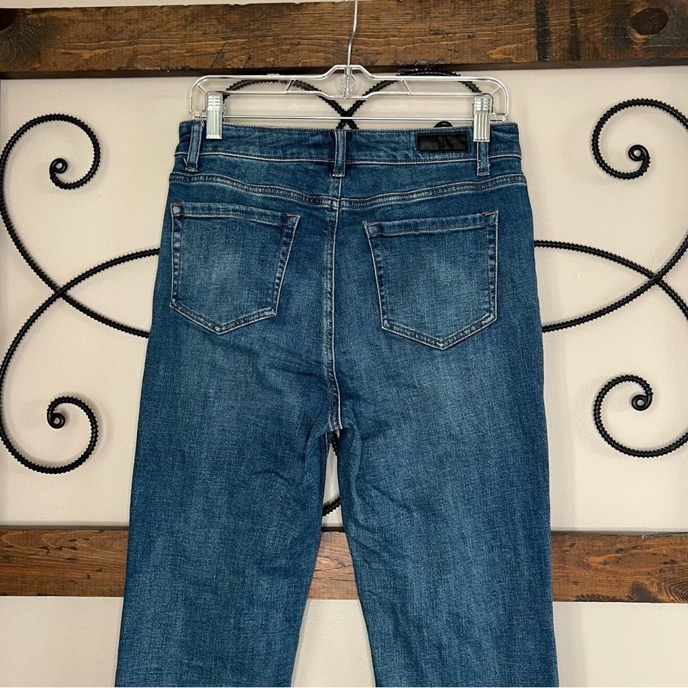Kenneth Cole NY Ankle Exposed Button Fly Raw Hem Straight Leg Stretch Jeans SZ 6 - Picture 7 of 14